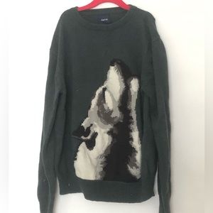 Gap Kids Evergreen Embroidered Wolf Sweater